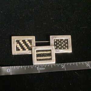 Vintage Sterling KMH micro bead brooch